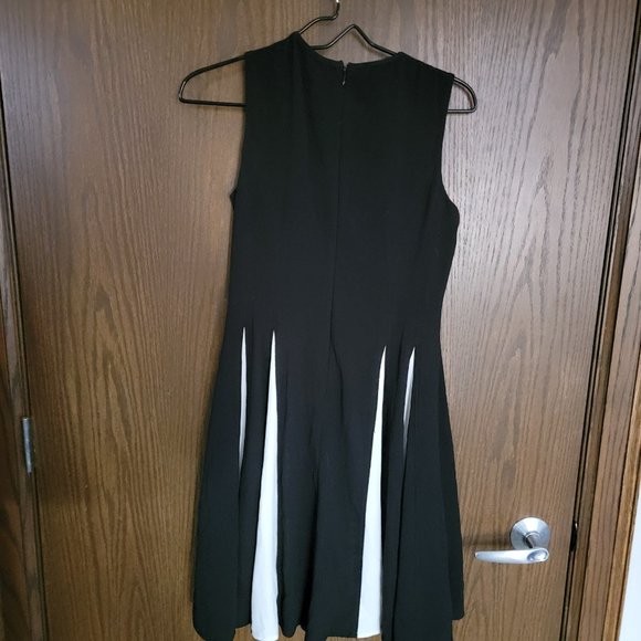 Gorgeous Taylor Pleated Peekaboo Black and White Party Dress Size 2 - Picture 6 of 9